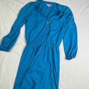 Lilly Pulitzer Beckett Dress Ariel Blue Elastic Waist Women’s Small S A030623